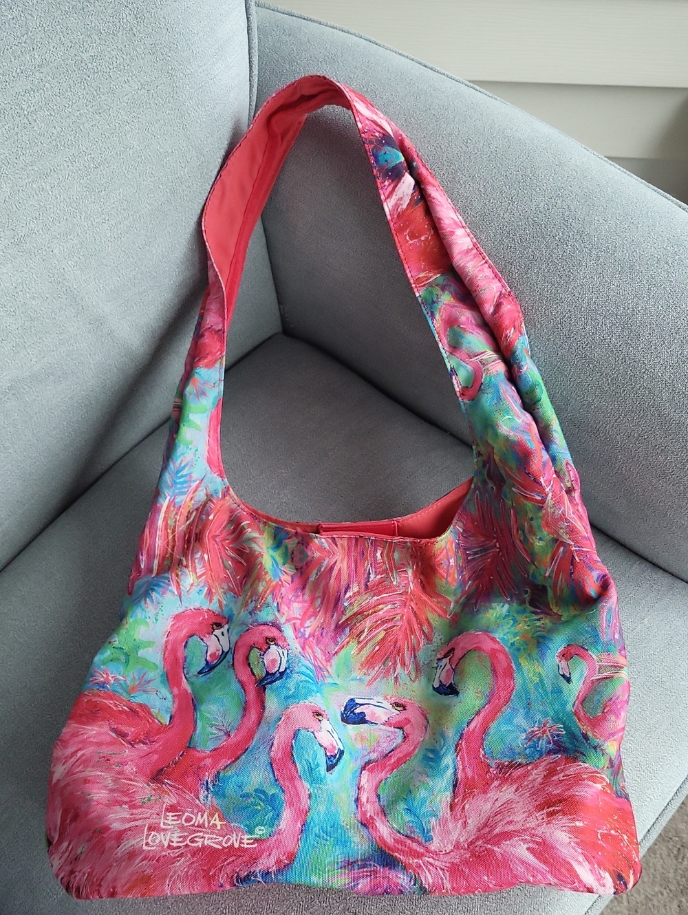 LEOMA Lovegrove Tropical Flamingo Print Pink Shoulder Bag